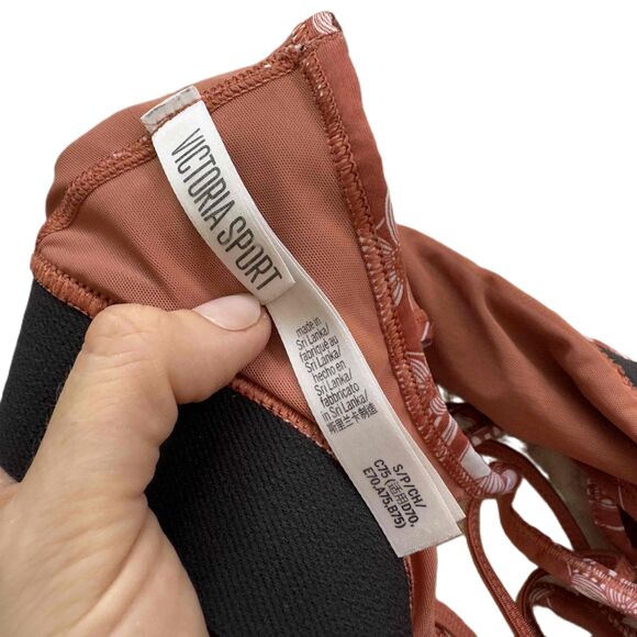 Victoria Secret S Sports Bra Tropical Hawaii Print Rust Orange m Small - Picture 5 of 6